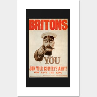 Retro poster - pub - vintage - Britons army - God save the king - Posters and Art